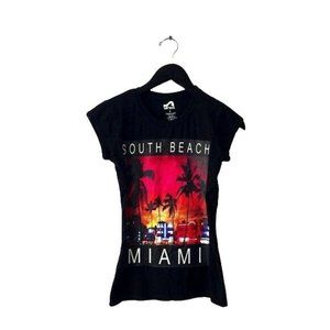 Surf Style South Beach T Shirt Casual Sport Fitness Active Cotton Blend Tee S